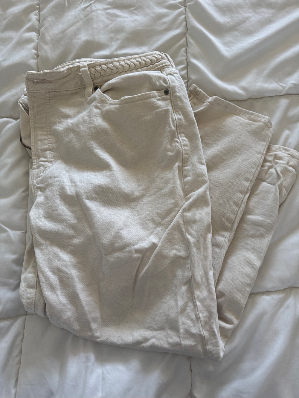Old Navy Cream High-Rise OG Straight ankle  Jeans
